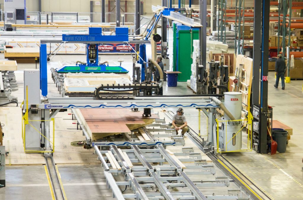 Unity's automated production line for wall panels 