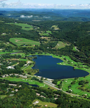 aerial view of Quechee Lakes